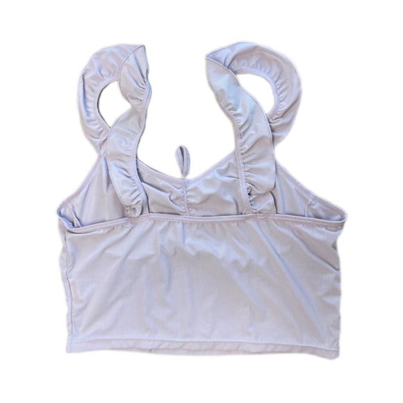 Rubylishious Liliac intimate shorts and crop top set Ruffle trim Medium 83% po - Picture 2 of 4